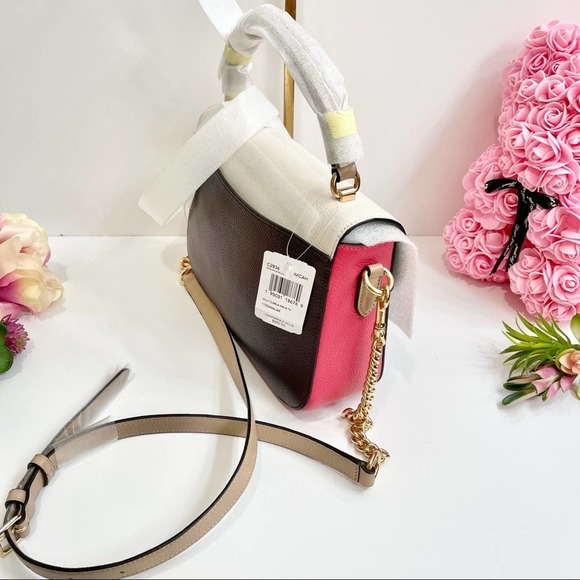 NEW Coach Marlie Top Handle Satchel In Colorblock Chalk Multi C2836 - Picture 5 of 16